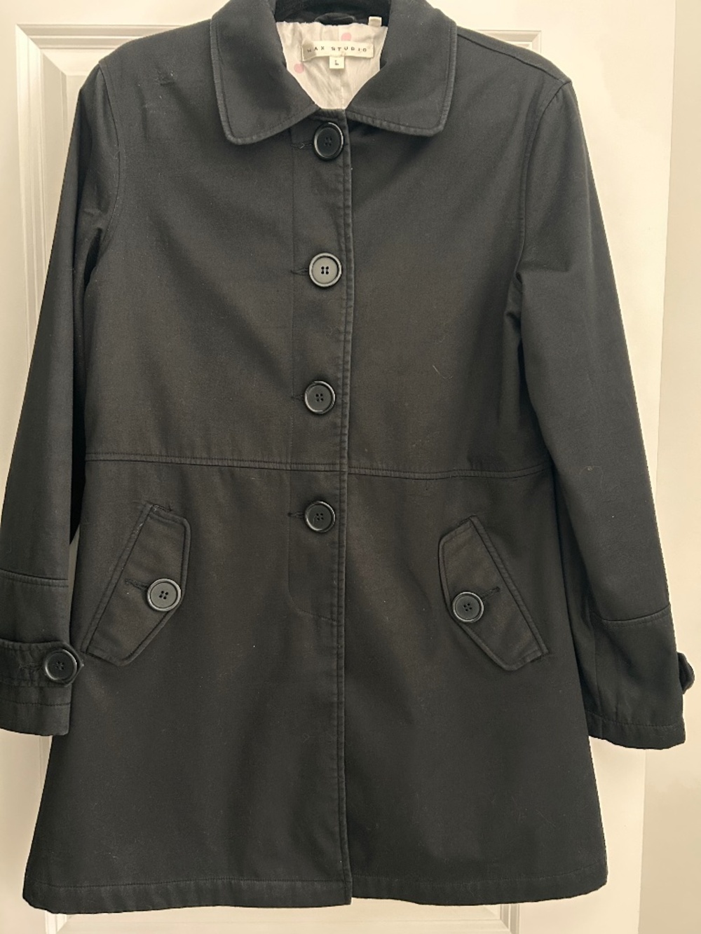 Max Studio black trench coat
